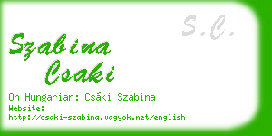 szabina csaki business card